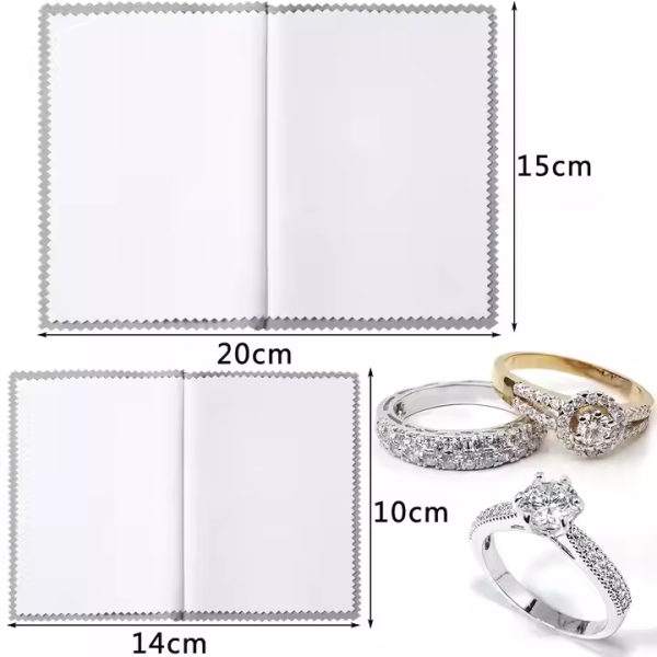 Hot Sale Customized Logo Four Layer Microfiber Jewelry Polishing Cloth for Gold Silver Platinum Jewelry Silver Polishing Cloth - Image 2