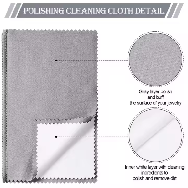 Hot Sale Customized Logo Four Layer Microfiber Jewelry Polishing Cloth for Gold Silver Platinum Jewelry Silver Polishing Cloth - Image 3