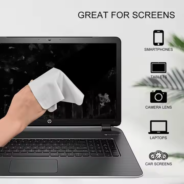 Hot Sale Microfiber Cleaning Cloth with Toothed Edge Eco-friendly 20g Embossed logo Microfiber Anti-fog Glasses Cleaning Cloth - Image 6