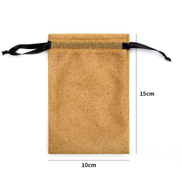 Polyester Shiny Drawstring Jewelry Pouch - Image 5