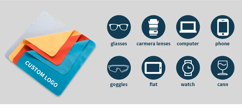 Wholesale Custom logo Glasses Lens Cleaning Cloth Sunglasses Cleaning Wipes Printed Microfiber Screen Office Cleaning Cloth