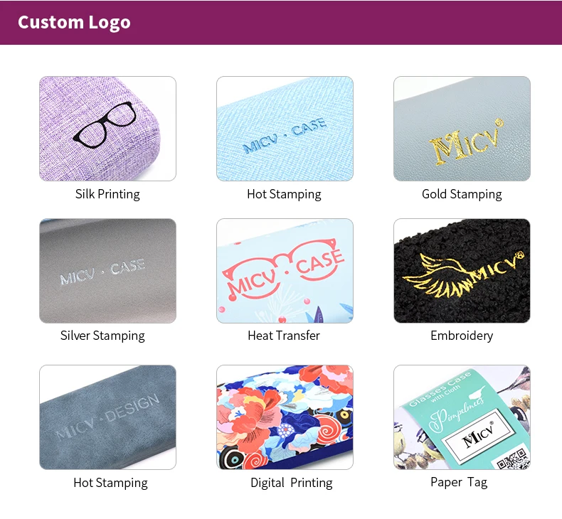 Custom Logo Velvet Eyeglasses Case Hard Metal Reading Glasses Case for Optics Spectacle
