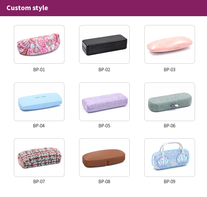 Custom Logo Velvet Eyeglasses Case Hard Metal Reading Glasses Case for Optics Spectacle